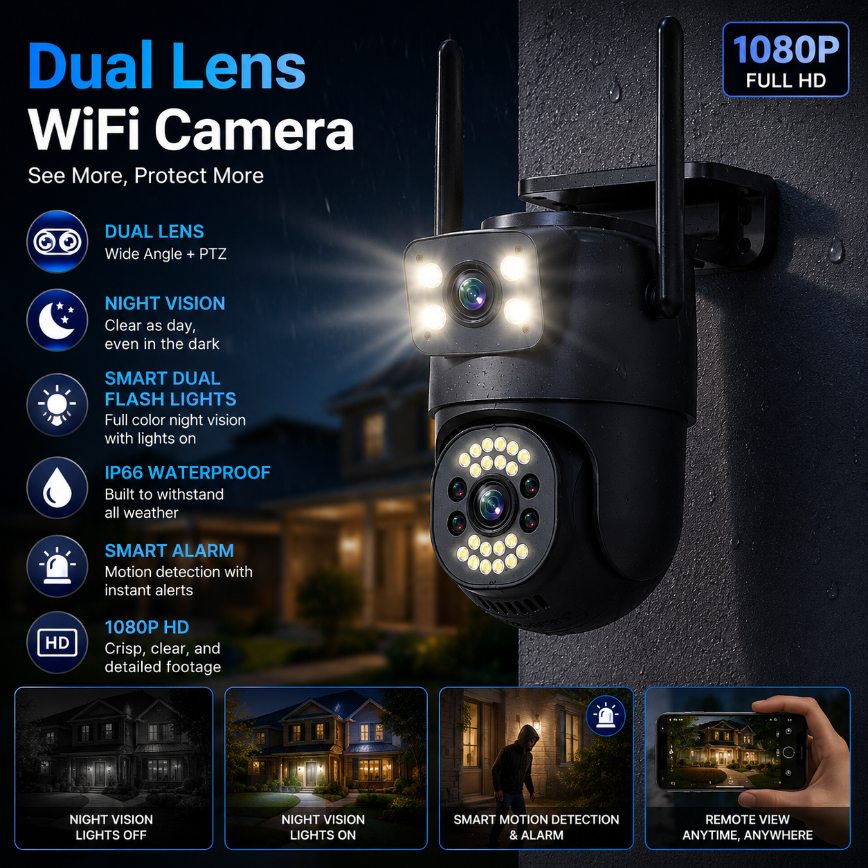 Dual Lens 2018 Model Camera | Dual Lens Outdoor Waterproof Camera