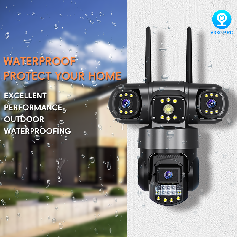 V380 PRO Three Lens WiFi IP Camera | 2MP+2MP+2MP Outdoor Waterproof