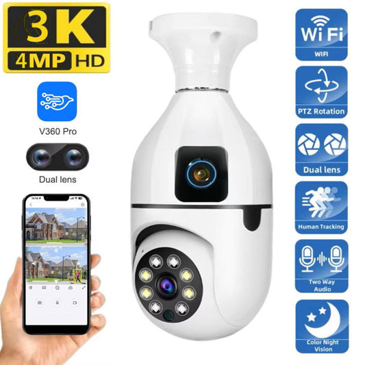E 27 Dual Lens Bulb Camera