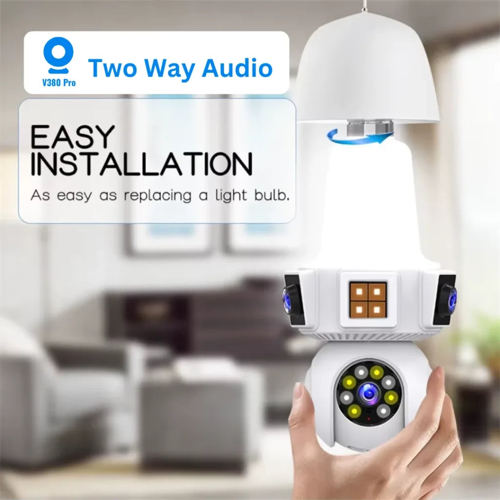 3 Lens Bulb Camera | Triple Lens Indoor Camera | E23-3P