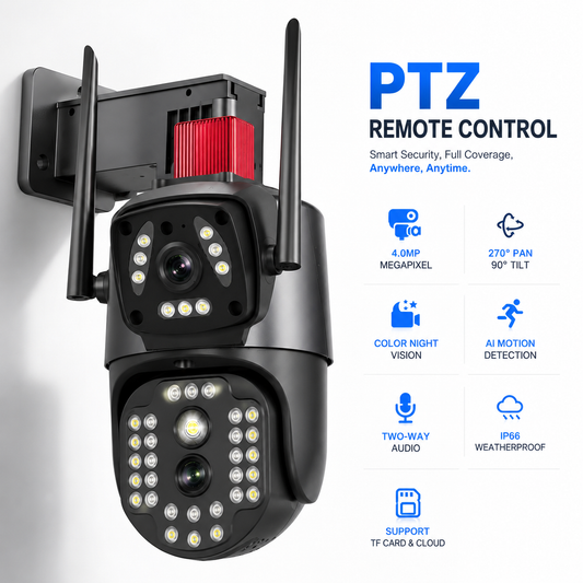 PTZ Wifi Dual Outdoor Camera | A28-Dual Lens Camera
