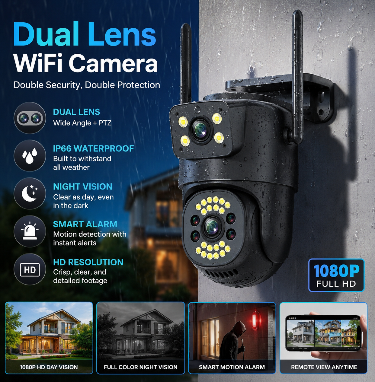 Dual Lens 2018 Model Camera | Dual Lens Outdoor Waterproof Camera