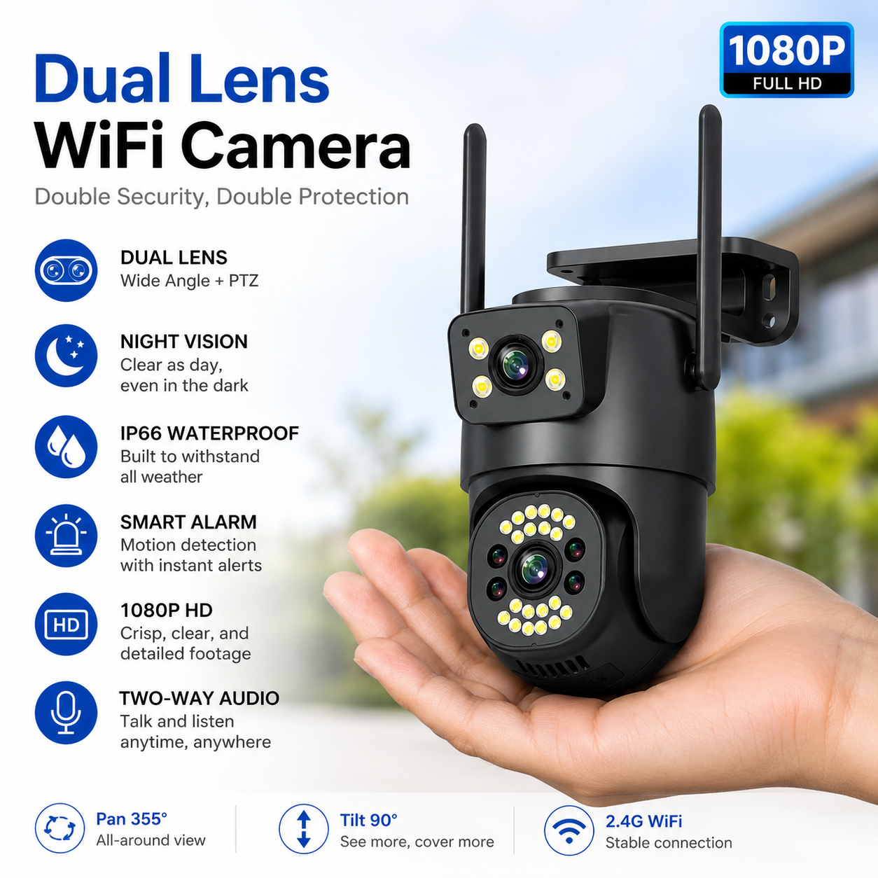 Dual Lens 2018 Model Camera | Dual Lens Outdoor Waterproof Camera