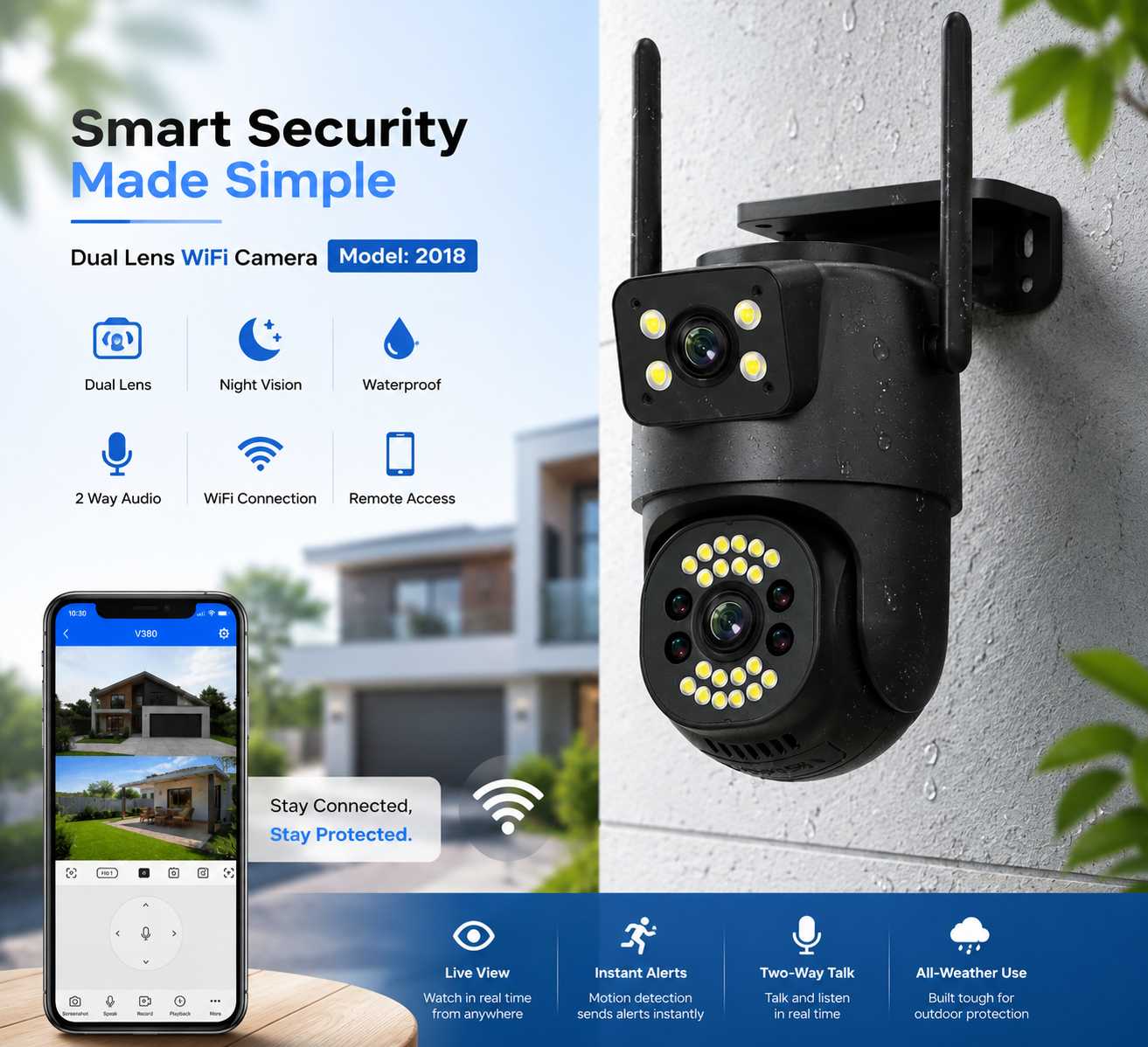 Dual Lens 2018 Model Camera | Dual Lens Outdoor Waterproof Camera