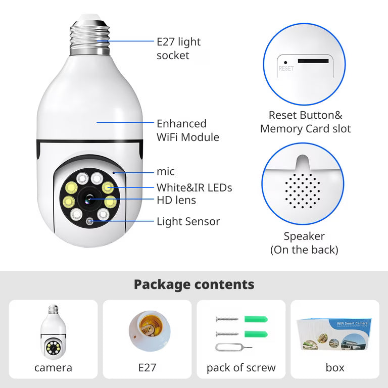 E27 Camera | Wifi Single Lens Camera