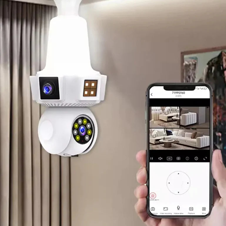 3 Lens Bulb Camera | Triple Lens Indoor Camera | E23-3P