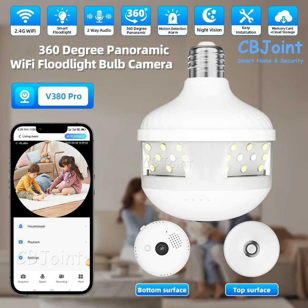 Wifi Fisheye Panorama Camera 1080P 5MP  | 360 Degree Panoramic Fisheye IP Night Vision camera
