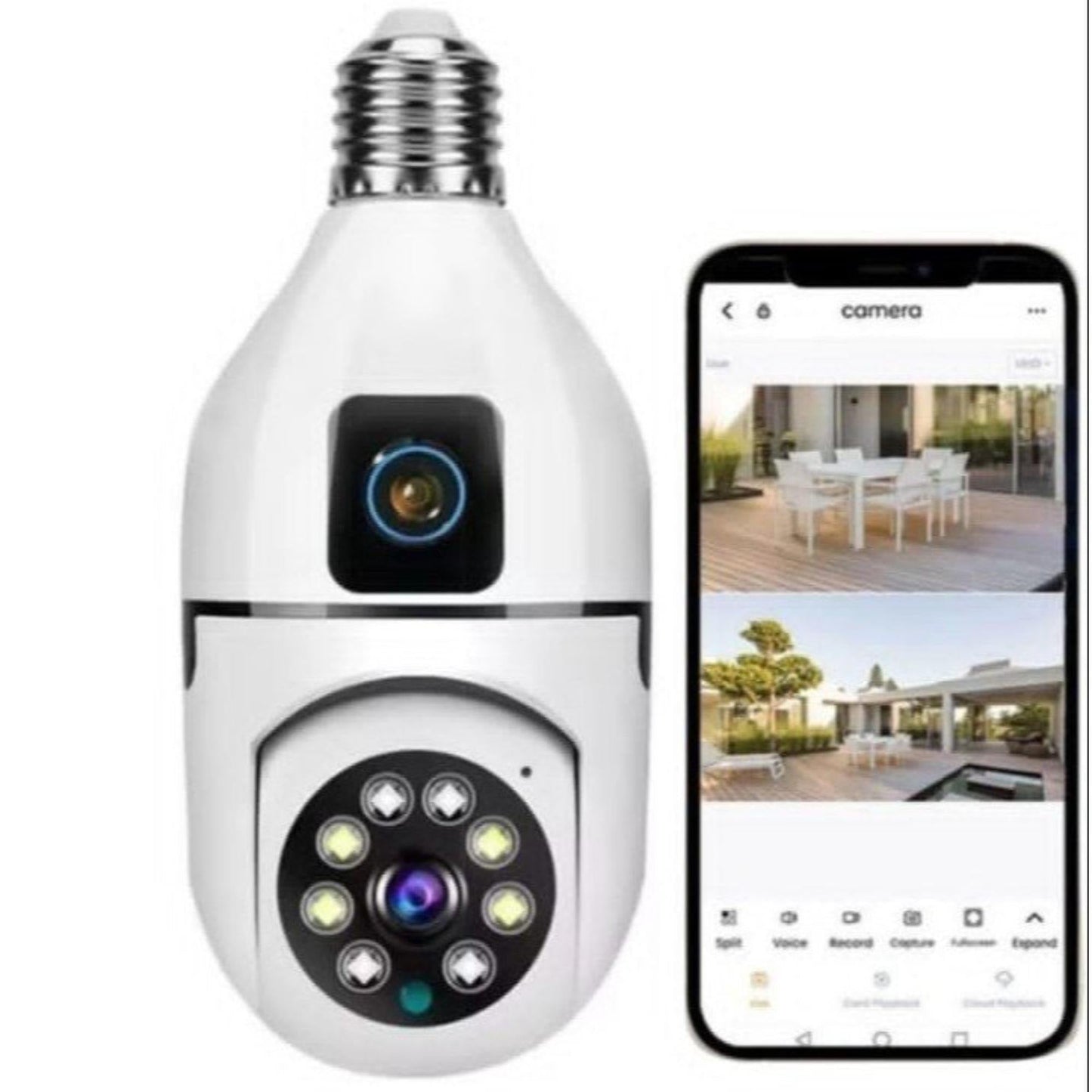 E 27 Dual Lens Bulb Camera