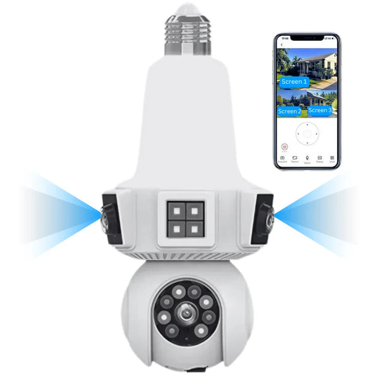 3 Lens Bulb Camera | Triple Lens Indoor Camera | E23-3P